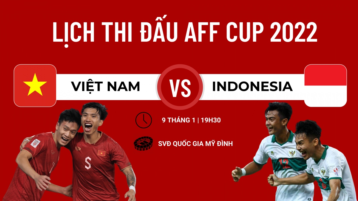 Lịch thi đấu AFF Cup 2022 hôm nay (9/1): ĐT Việt Nam tái đấu Indonesia